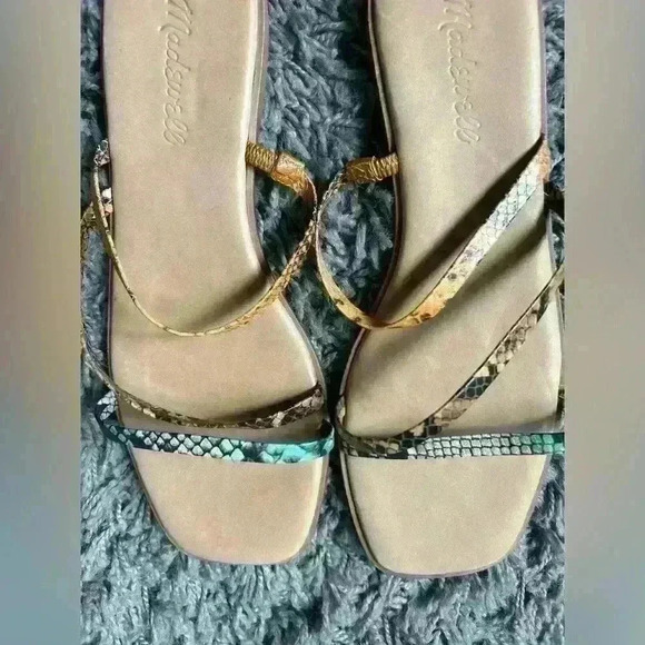 Madewell Snakeskin Slip On Sandals Size 7 - Picture 2 of 3